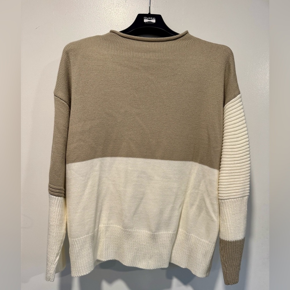 SHEIN Two-Tone Beige and Cream Sweater
